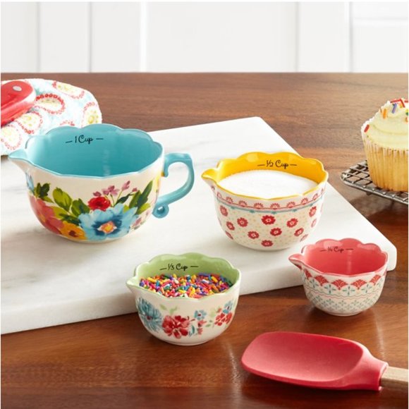 The Pioneer Woman Breezy Blossom 4-piece Measuring Bowls New - Picture 2 of 8